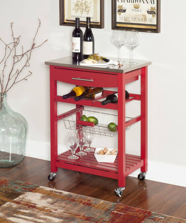Avon Stainless Steel Kitchen Cart American Signature Furniture