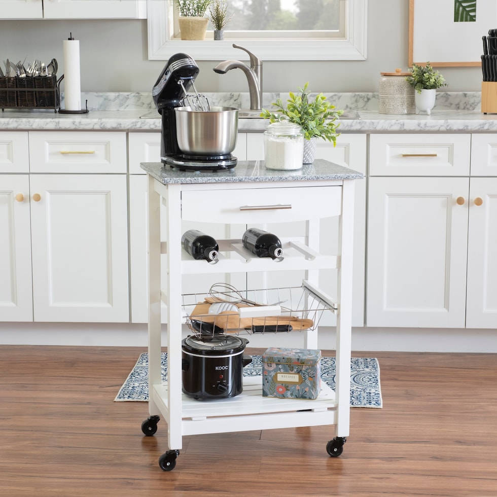 avon white kitchen cart   