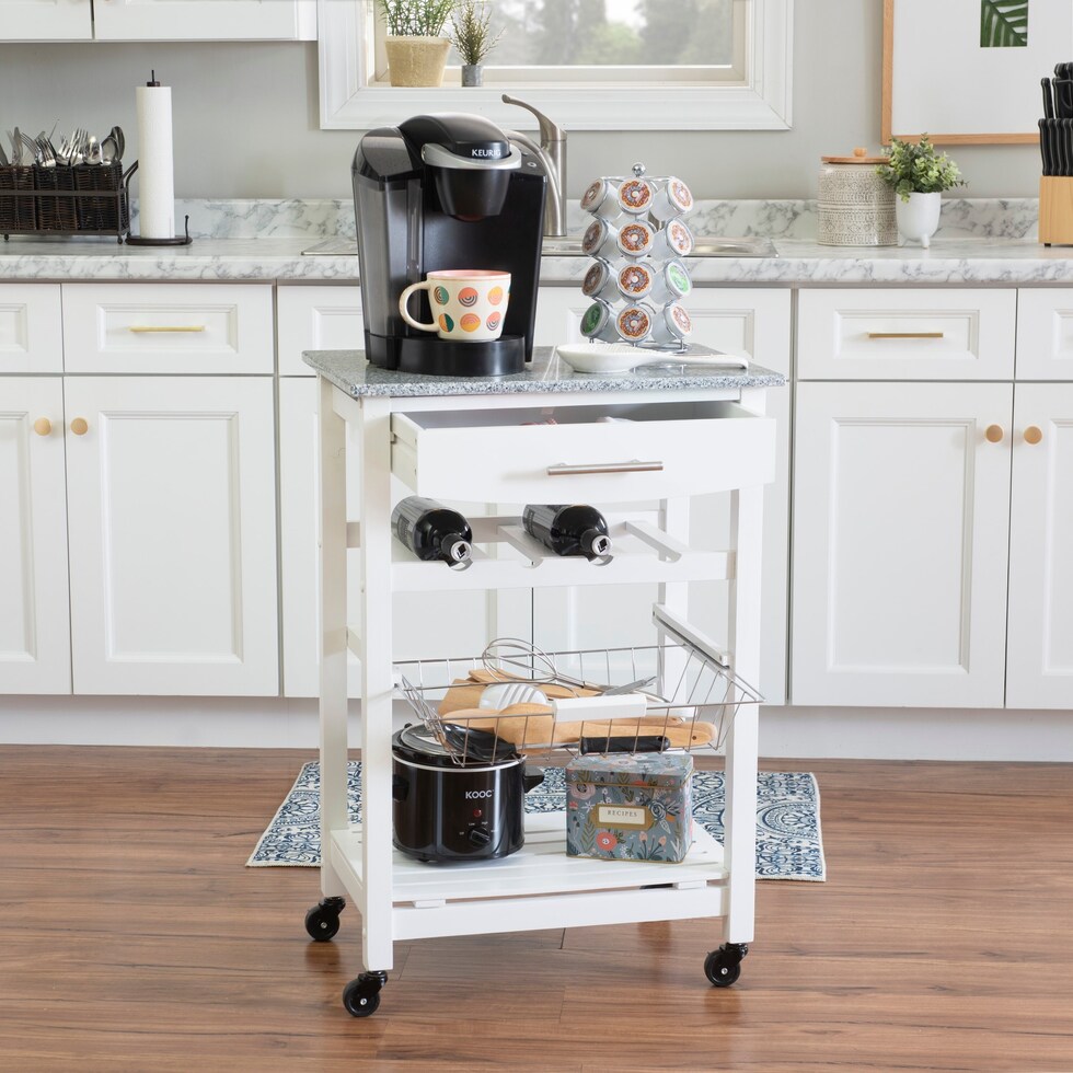 avon white kitchen cart   