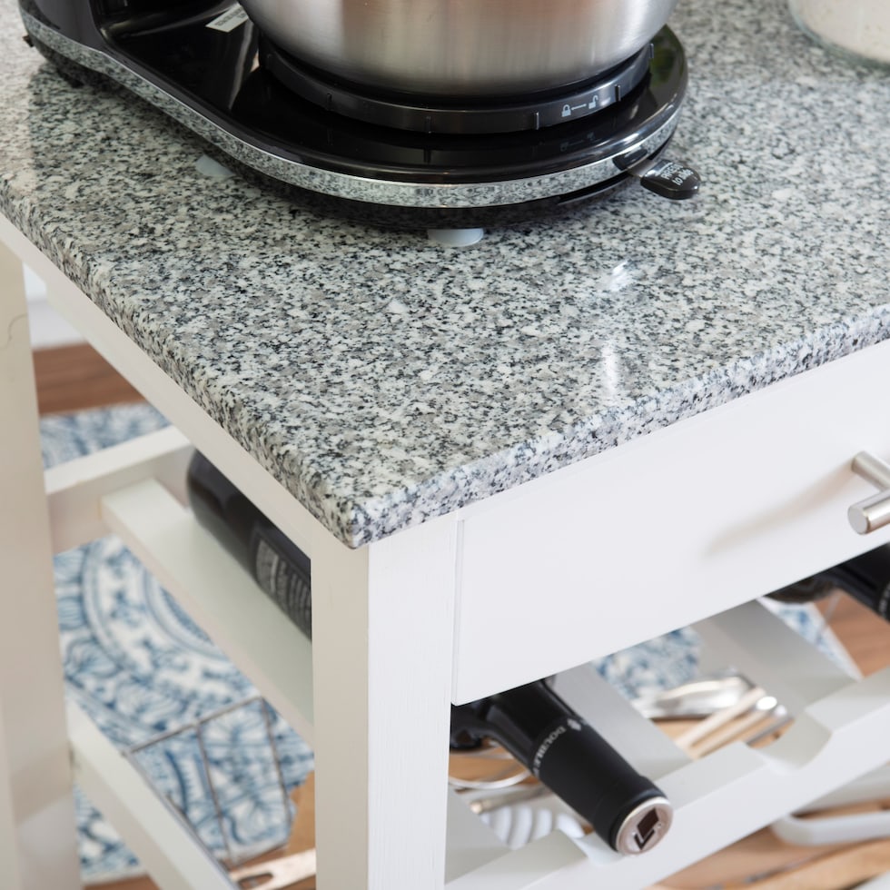 avon white kitchen cart   