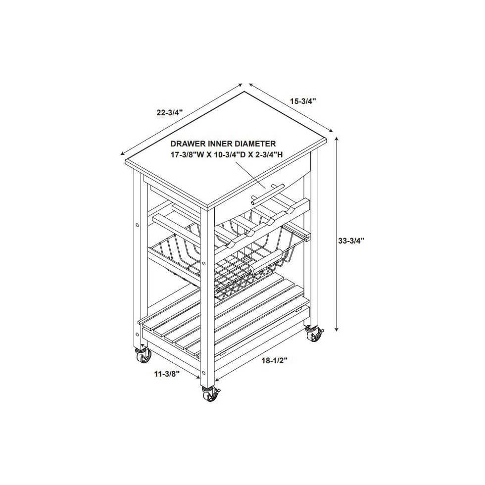 avon white kitchen cart   