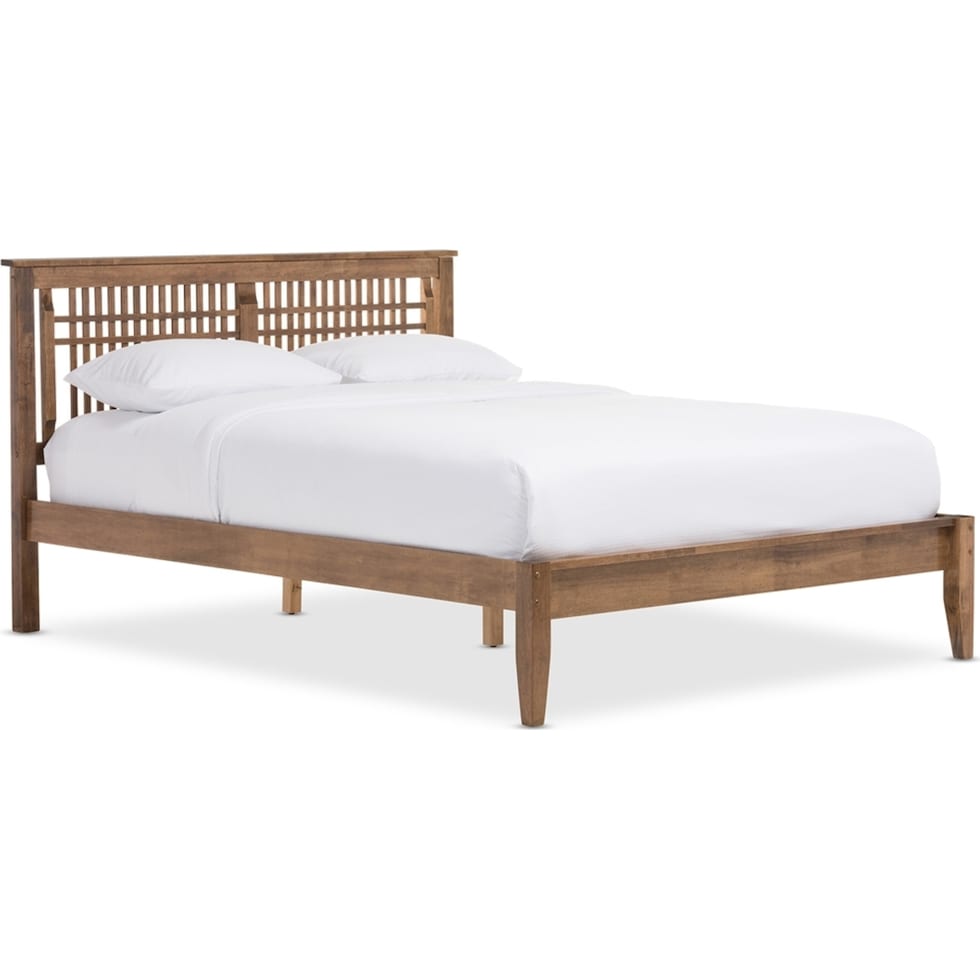 axelle dark brown queen bed   