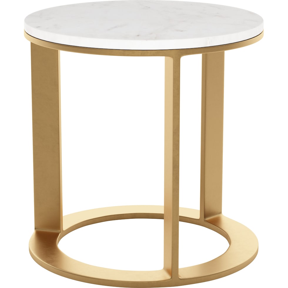 ayana white gold side table   