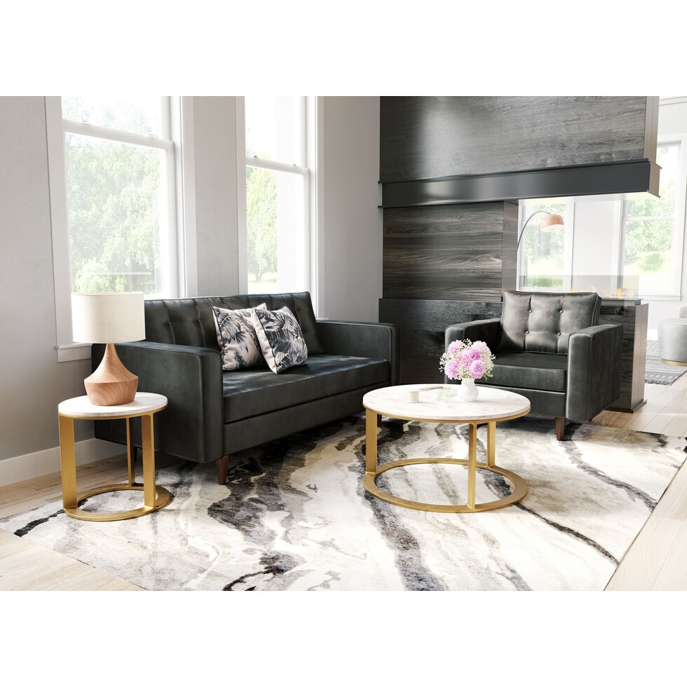 ayana white gold side table   