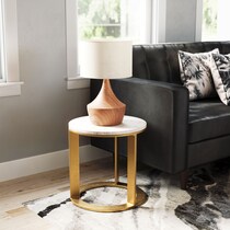 ayana white gold side table   