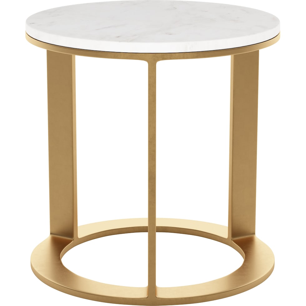ayana white gold side table   