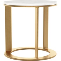 ayana white gold side table   