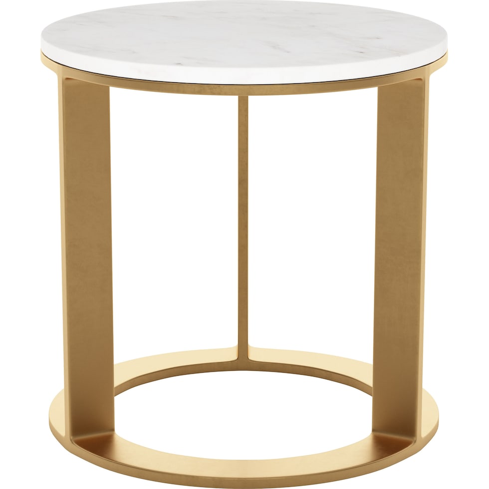 ayana white gold side table   