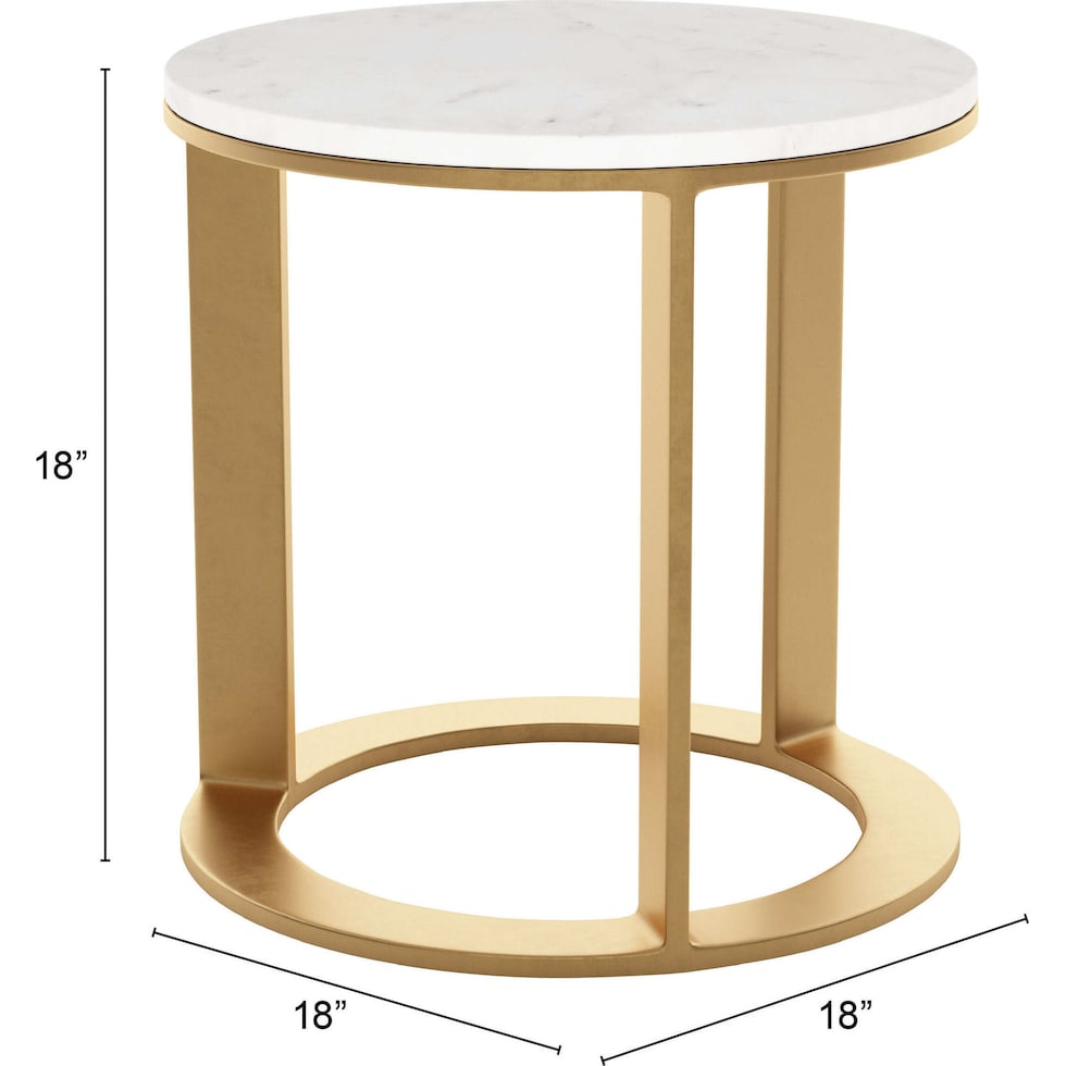ayana white gold side table   