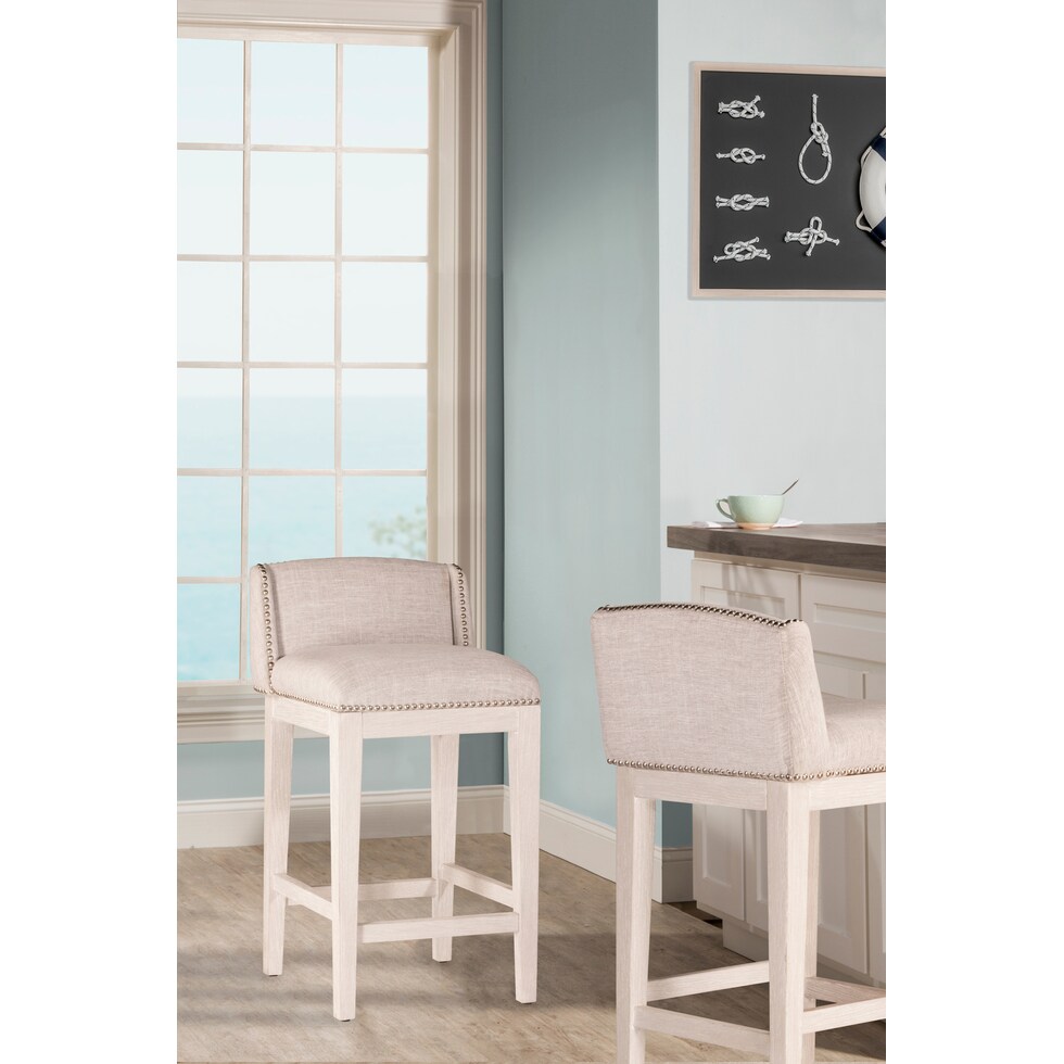 azizi white counter height stool   