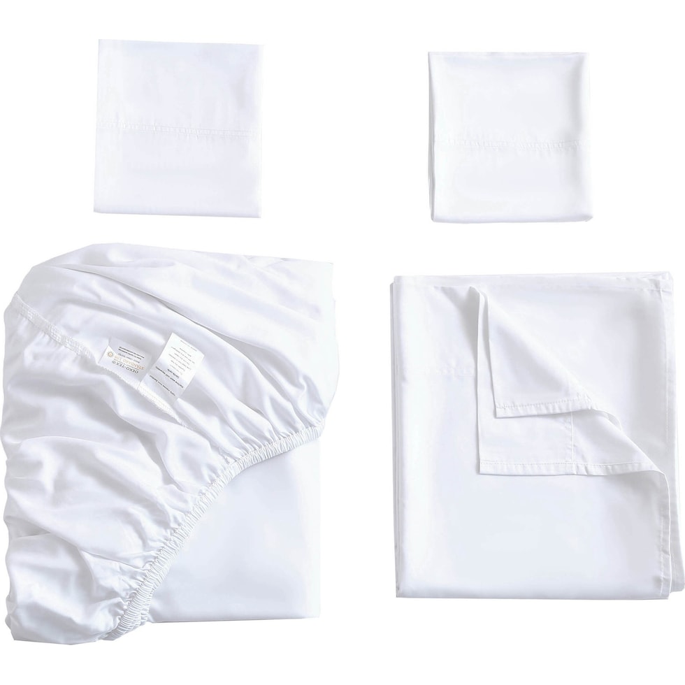 bamboo white queen sheet set   