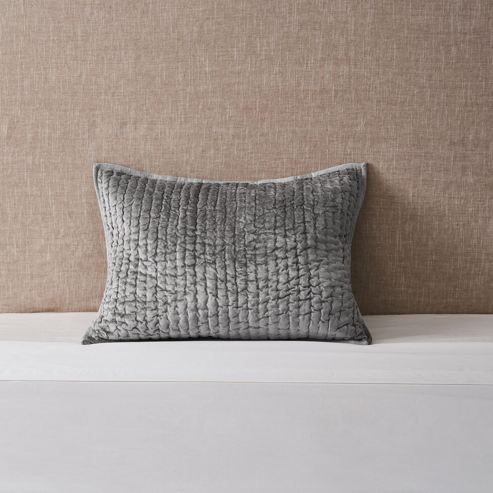 bari gray pillow sham   