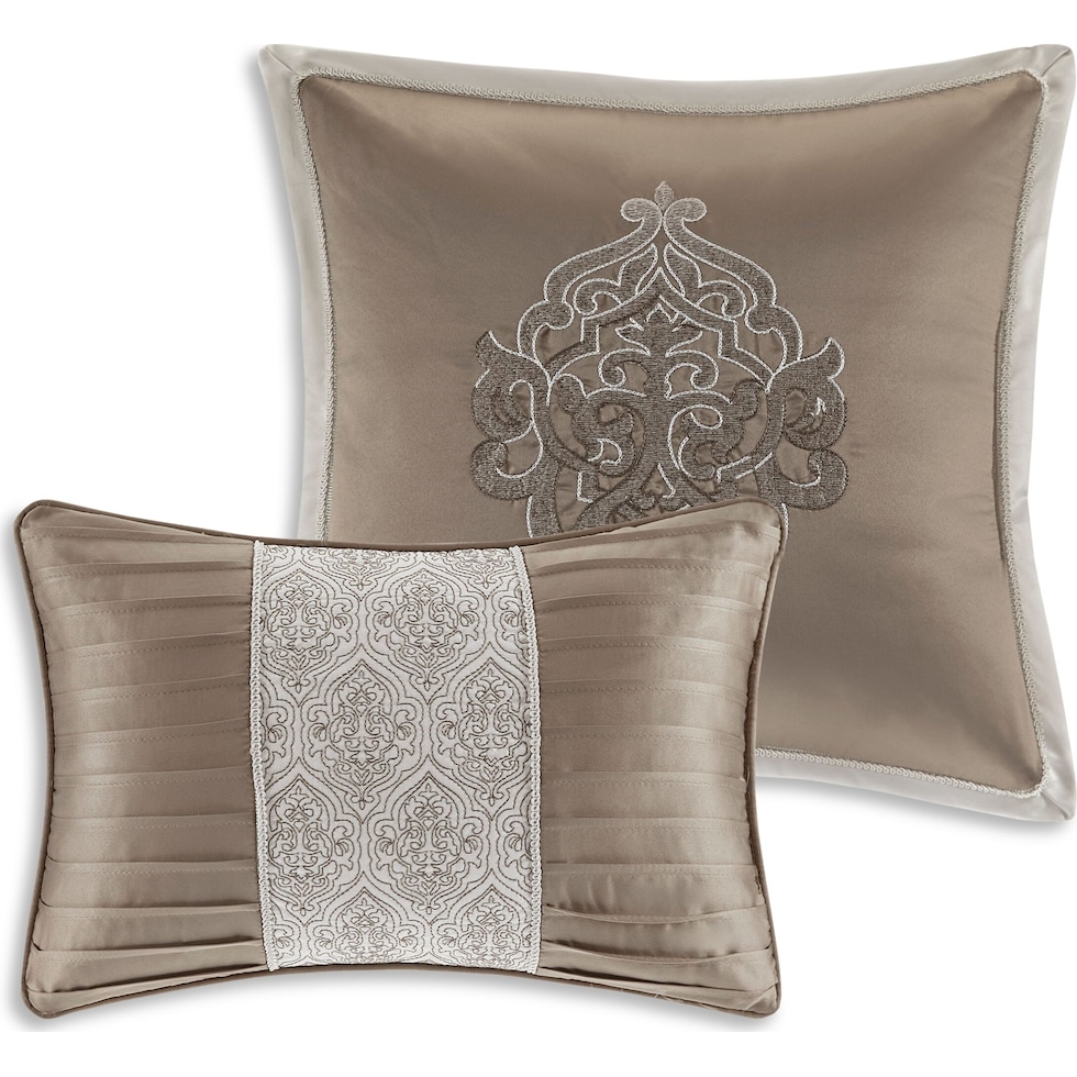 barker light brown california king bedding set   