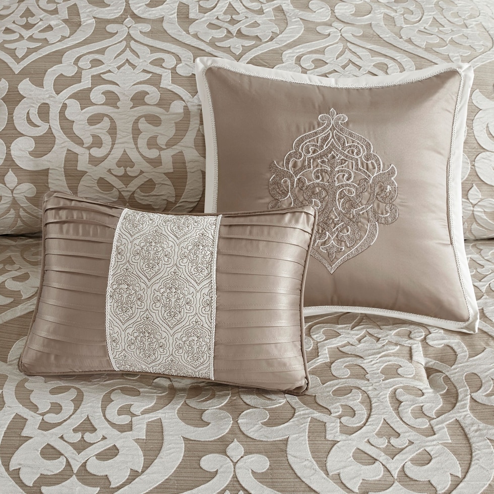 barker light brown california king bedding set   