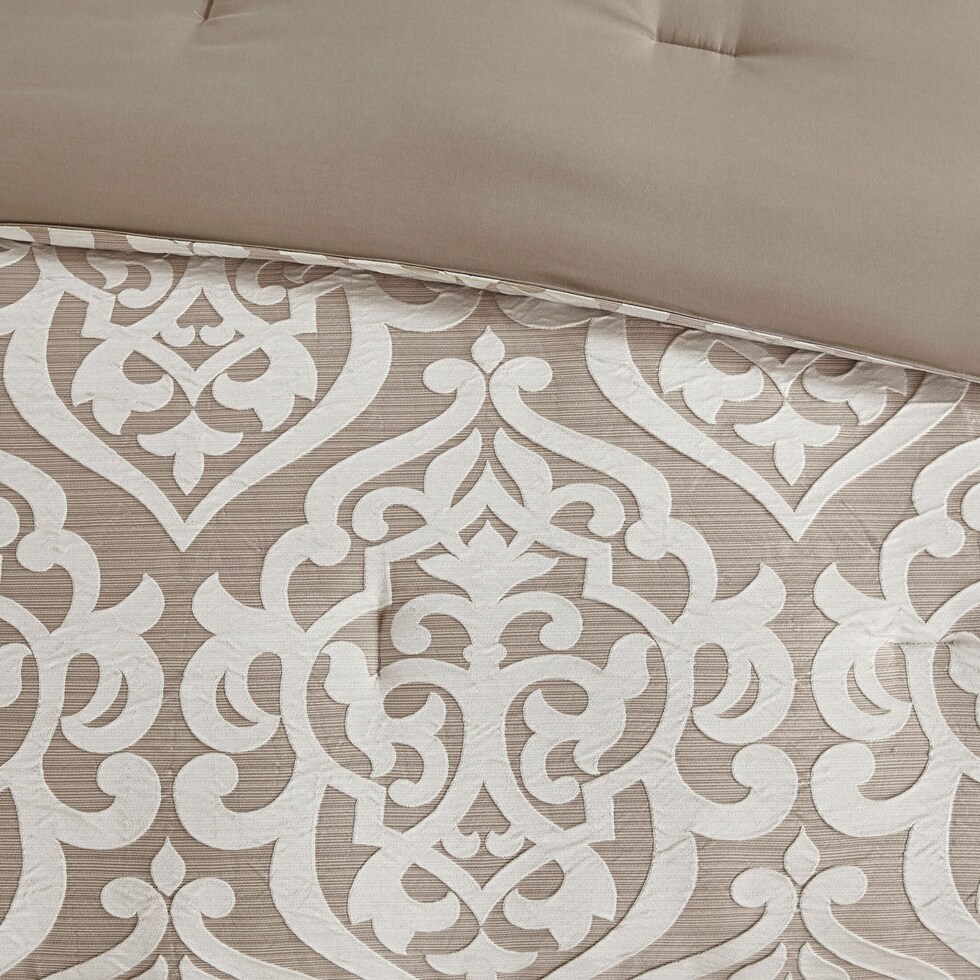 barker light brown california king bedding set   