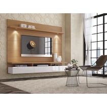 barlow off white maple entertainment wall unit   
