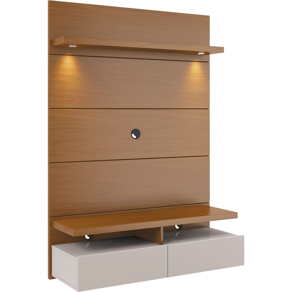 barlow off white maple entertainment wall unit   