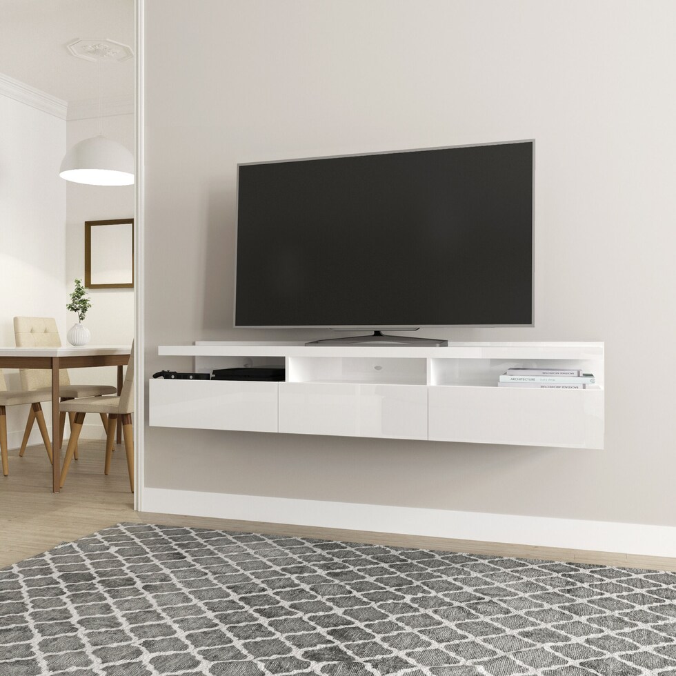 barlow white entertainment wall unit   
