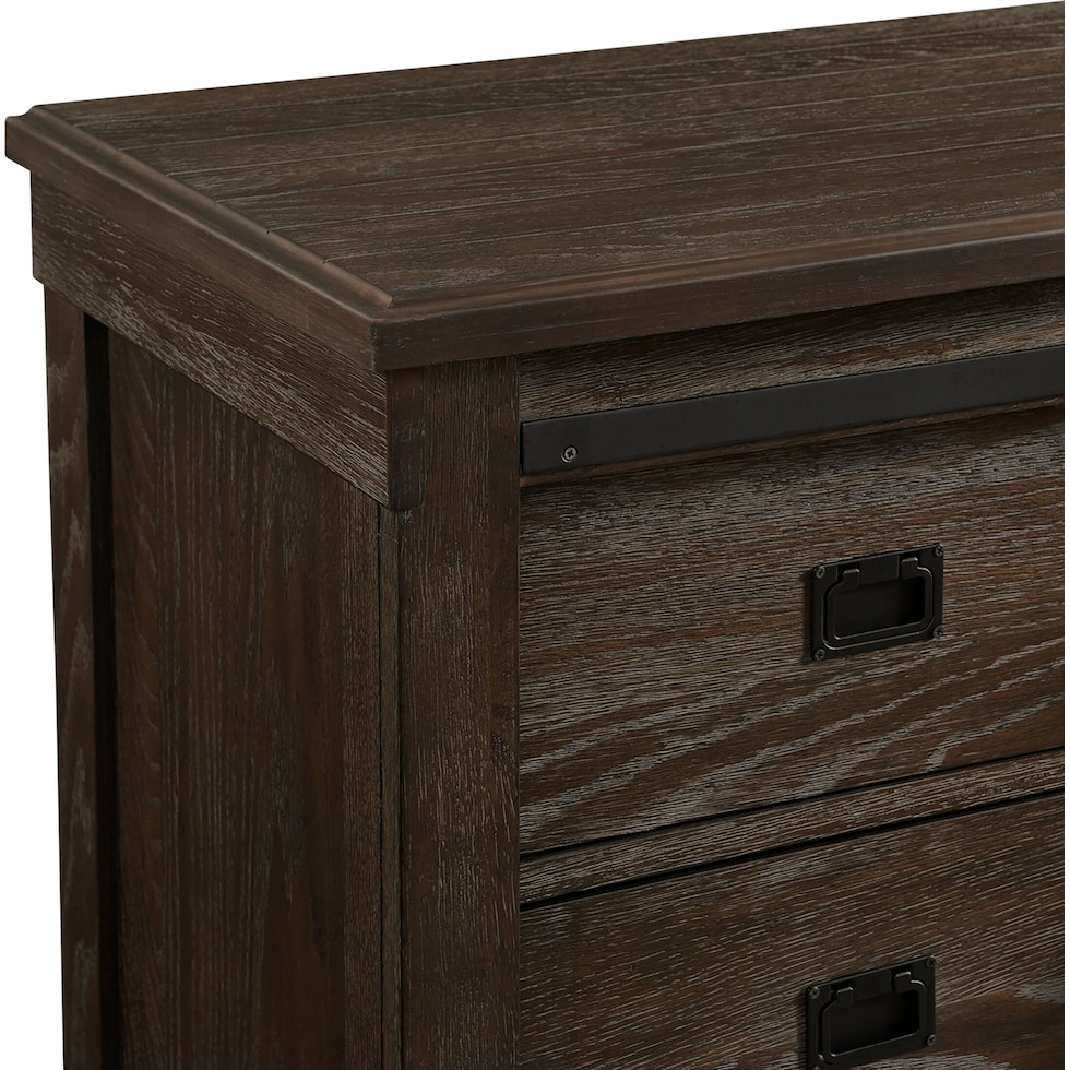 barn door dark brown chest   