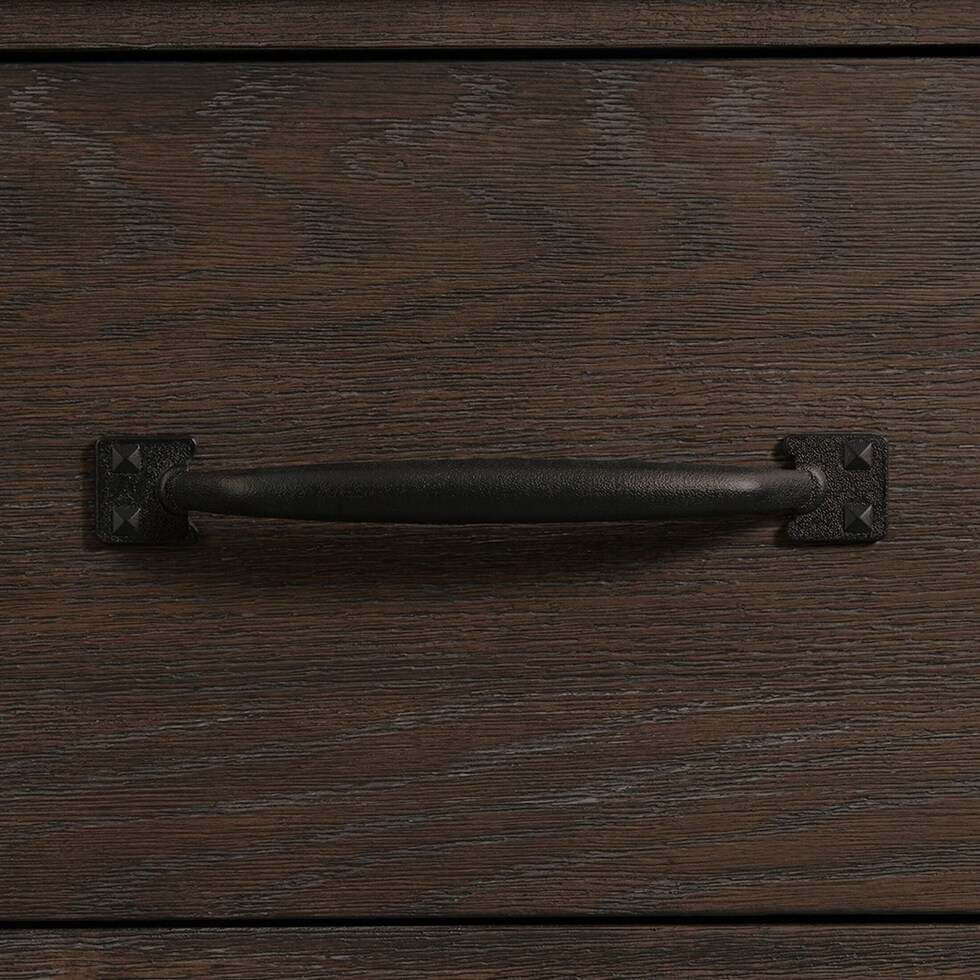 barn door dark brown chest   