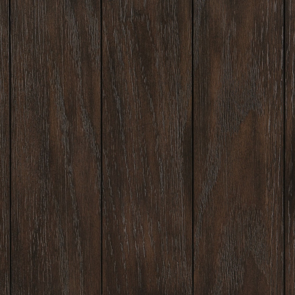 barn door dark brown dresser & mirror   