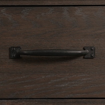barn door dark brown nightstand   