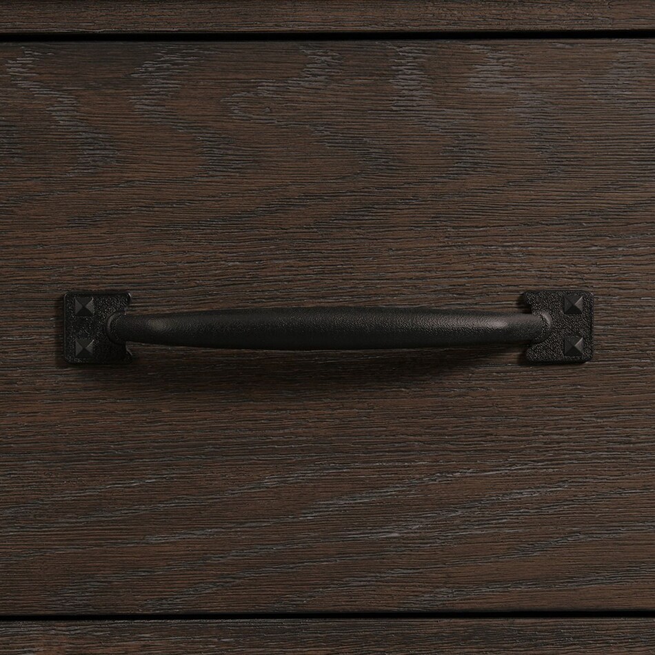 barn door dark brown nightstand   