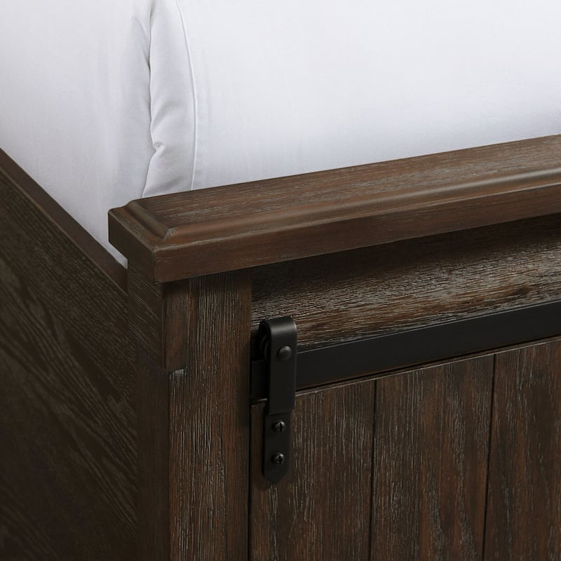 Barn Door Queen Bookcase Bed Brown American Signature Furniture