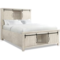 barn door white queen bed   