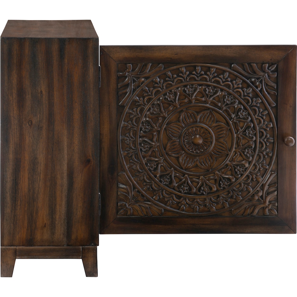 barnett dark brown accent cabinet   