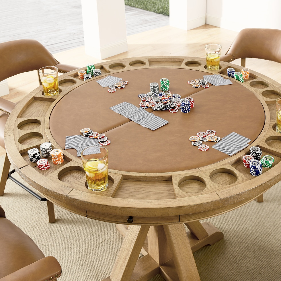 barrett light brown gaming table   