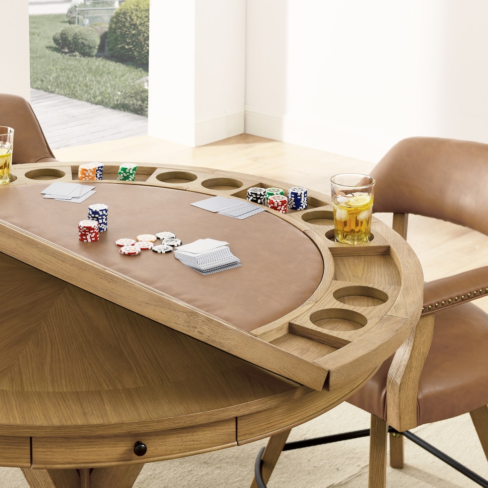 barrett light brown gaming table   