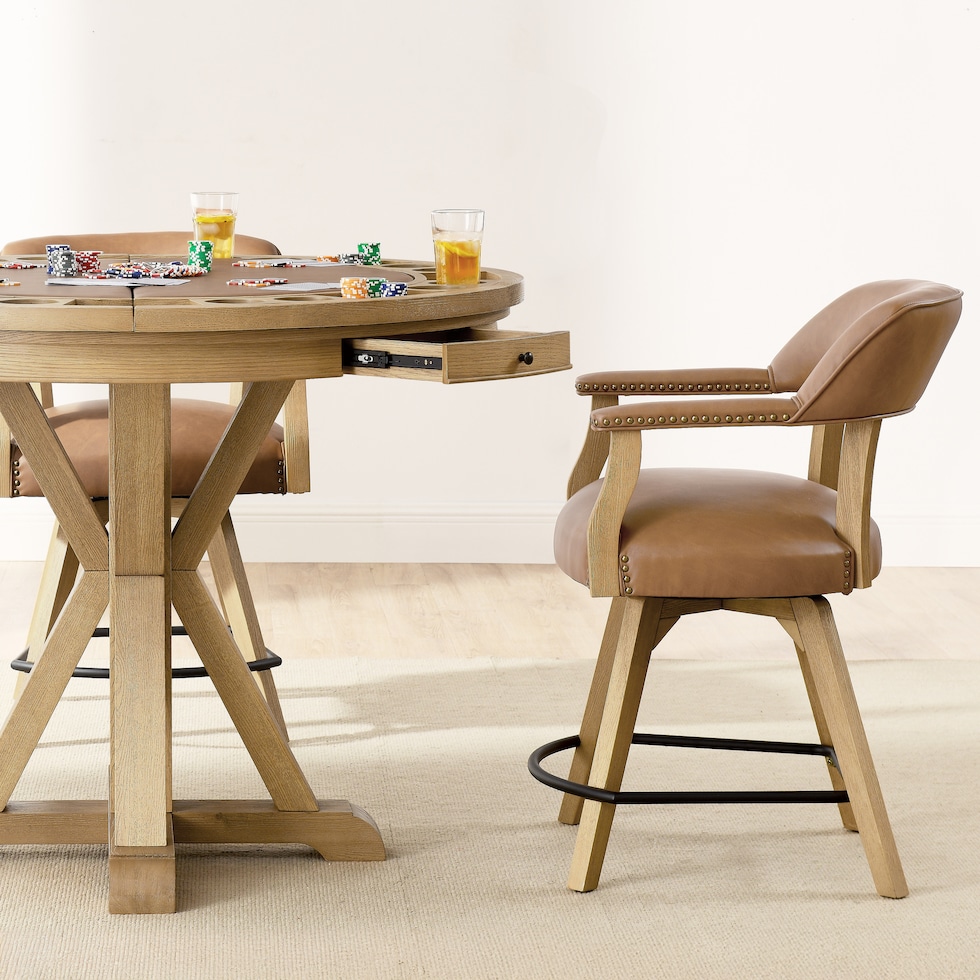 barrett light brown gaming table   