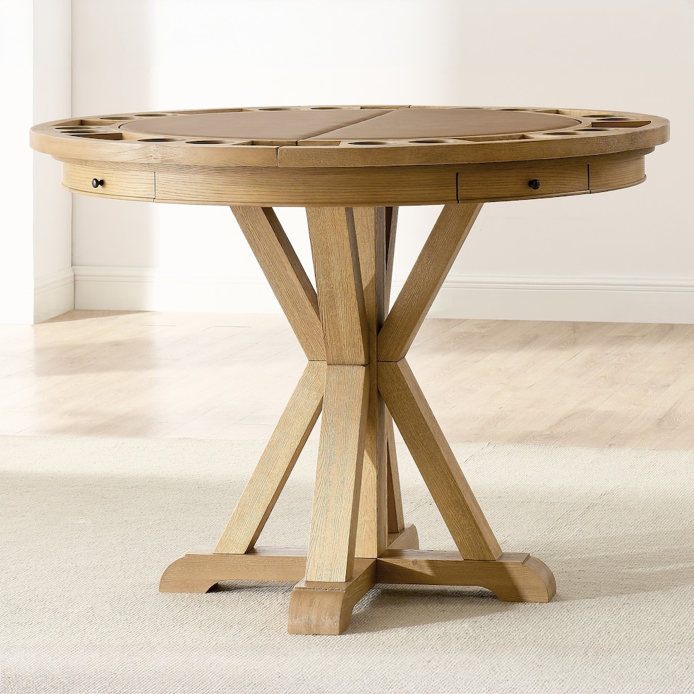 barrett light brown gaming table   