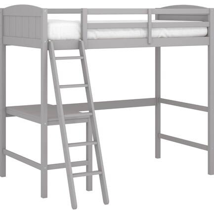 Bassel Twin Loft Bed with Desk - Gray