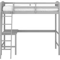 bassel gray twin loft bed with desk   