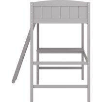 bassel gray twin loft bed with desk   