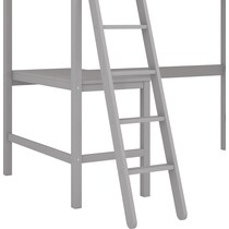bassel gray twin loft bed with desk   
