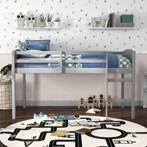 bassel gray twin loft bed   