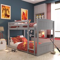 bassel gray twin over twin bunk bed   