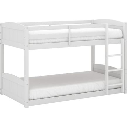 Bassel Twin Over Twin Floor Bunk Bed - White