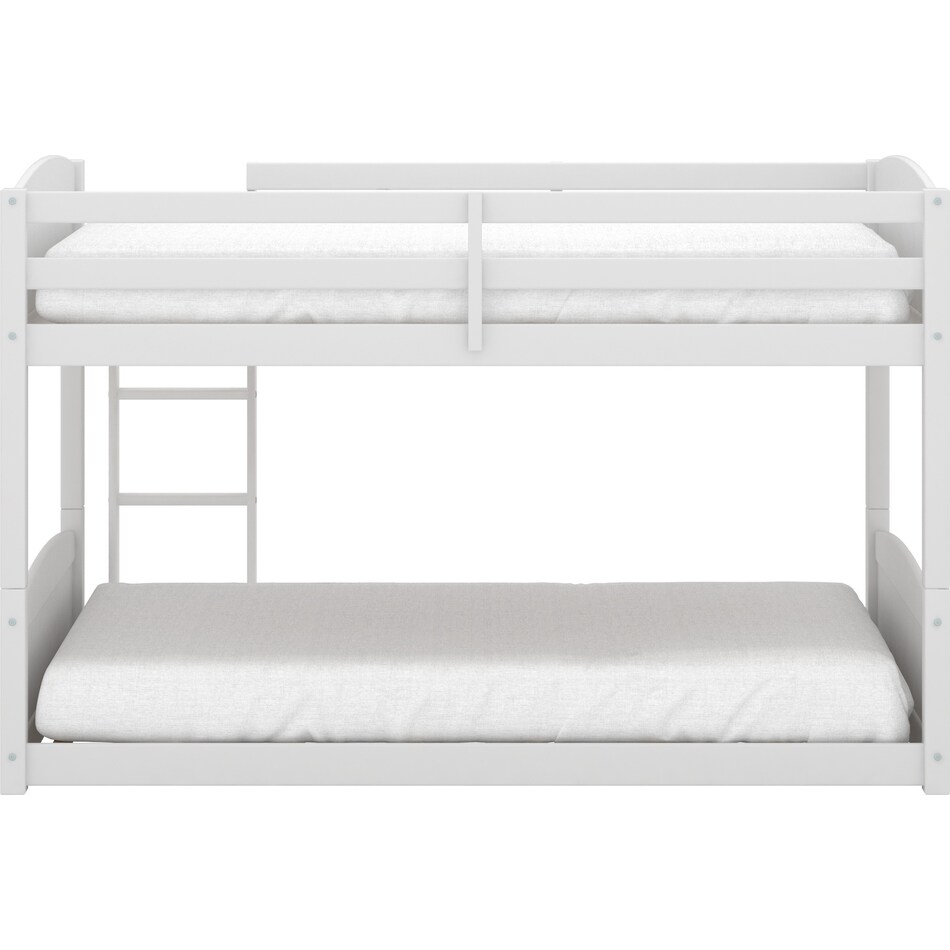 Bassel Twin Over Twin Floor Bunk Bed White American Signature Furniture