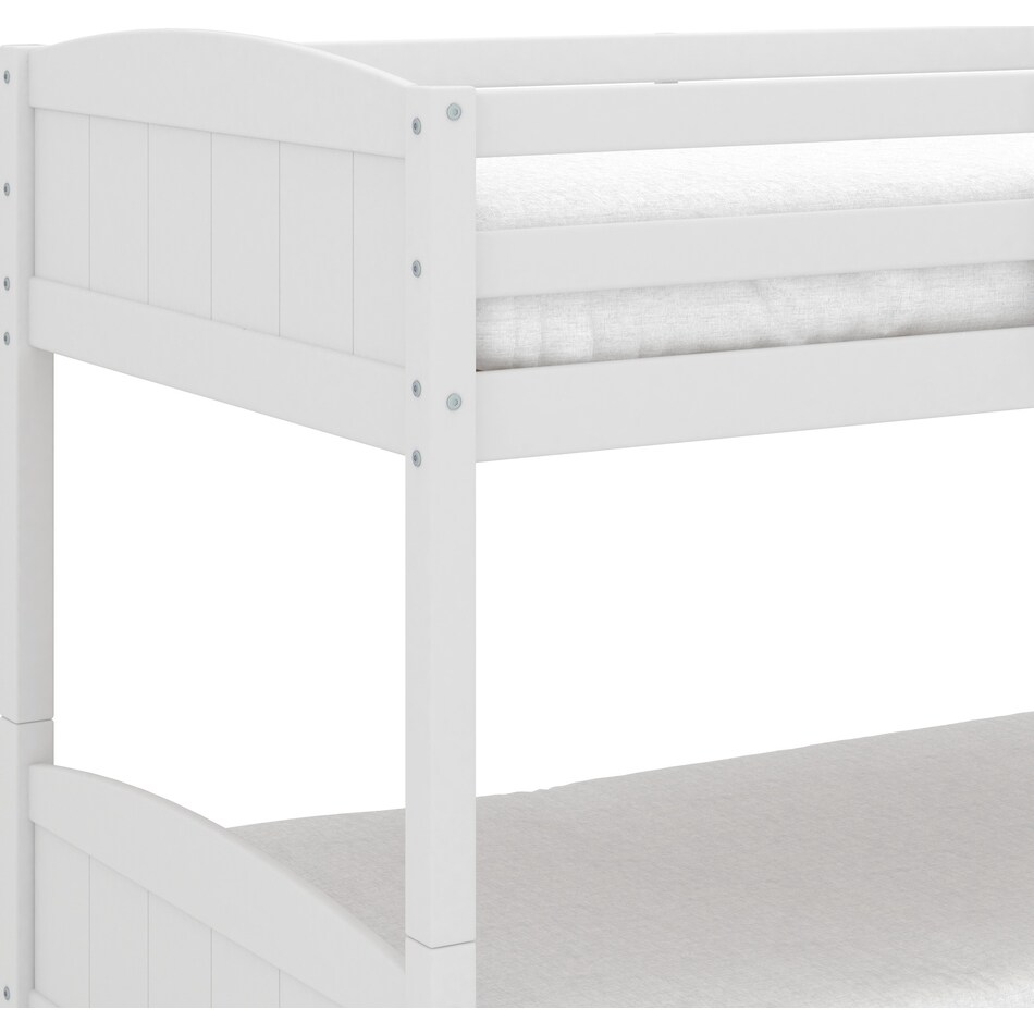 Bassel Twin Over Twin Floor Bunk Bed White American Signature Furniture