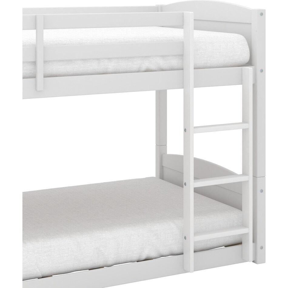 Bassel Twin Over Twin Floor Bunk Bed White American Signature Furniture