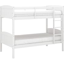 bassel white twin over twin bunk bed   