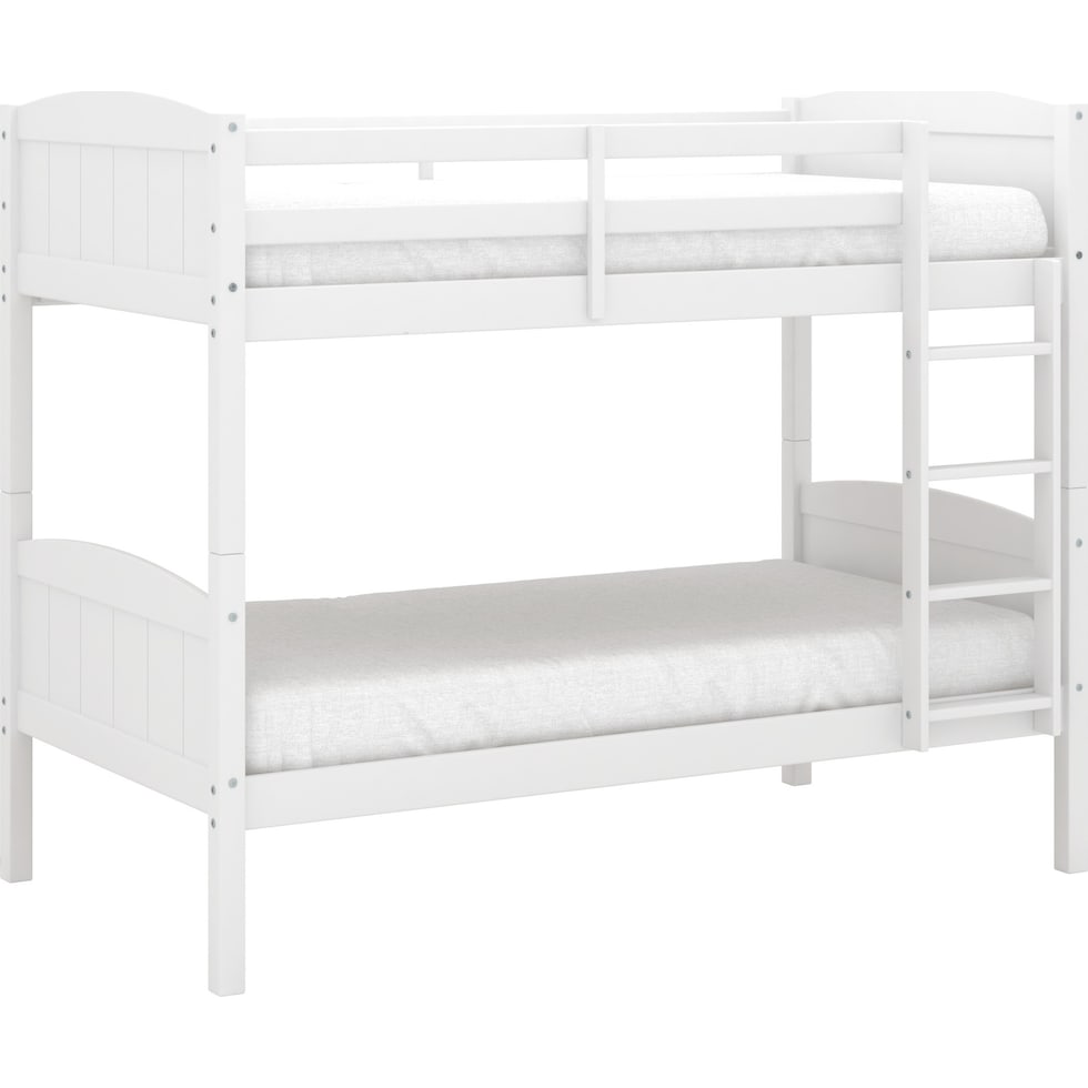 bassel white twin over twin bunk bed   