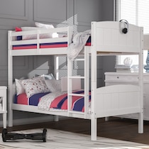 bassel white twin over twin bunk bed   