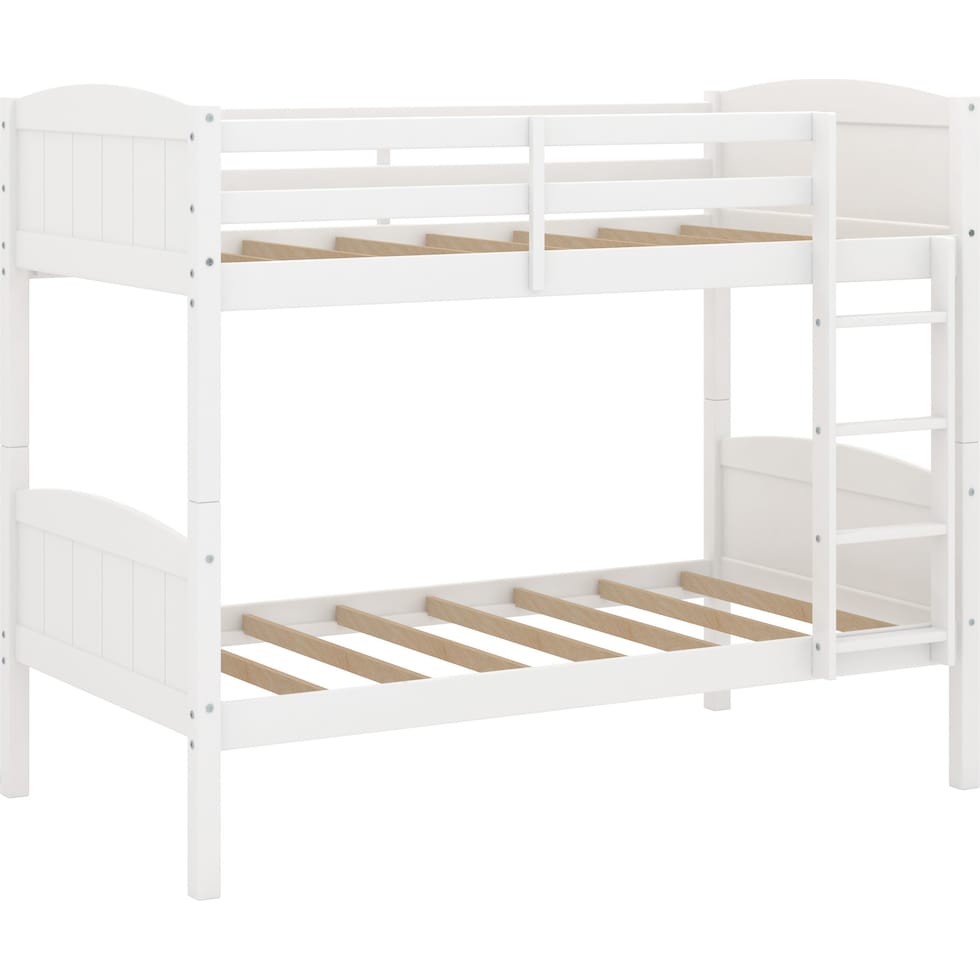 bassel white twin over twin bunk bed   