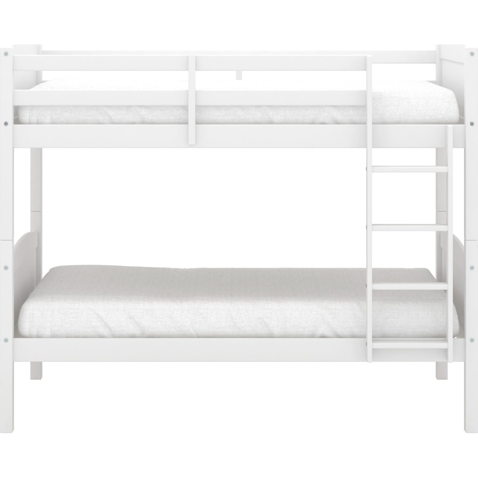 bassel white twin over twin bunk bed   