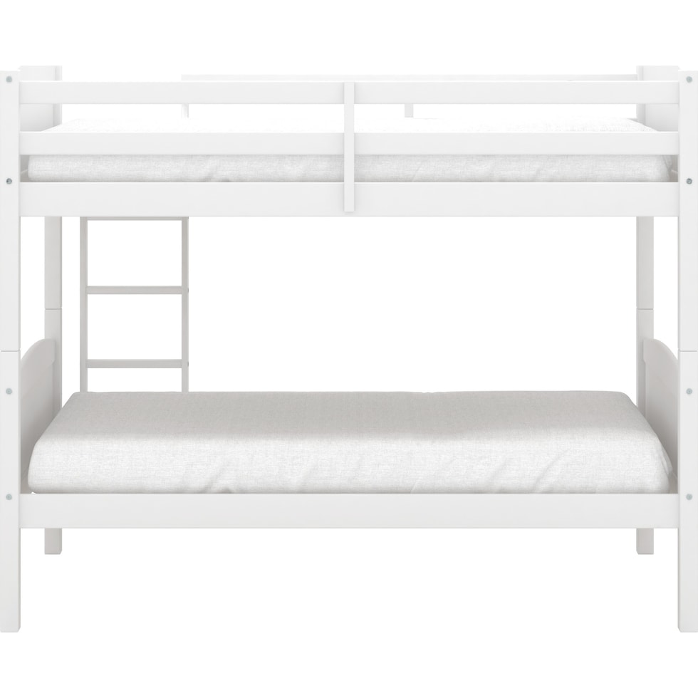 bassel white twin over twin bunk bed   